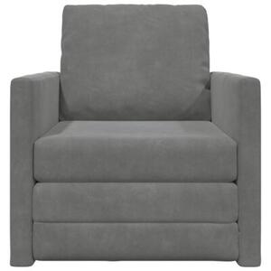 Sofa bed ciemnoszary 74 x 77 x 81 cm aksamit