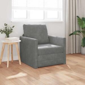 Sofa bed ciemnoszary 74 x 77 x 81 cm aksamit