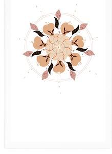 Plakat z passepartout delikatna abstrakcja kwiatów