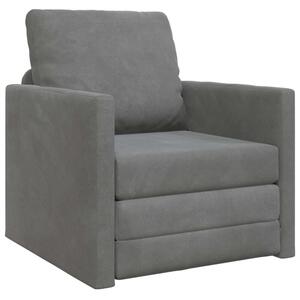 Sofa bed ciemnoszary 74 x 77 x 81 cm aksamit