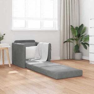 Sofa bed ciemnoszary 74 x 77 x 81 cm aksamit