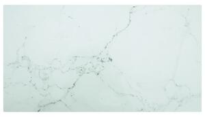 Blat stołu, biały, 120x65 cm, 8 mm, szkło z teksturą marmuru