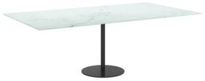 Blat stołu, biały, 120x65 cm, 8 mm, szkło z teksturą marmuru