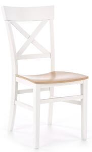 Bukowe krzesło do jadalni Tapicerowane Białe VENESIA