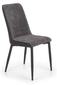 Krzesło do nowoczesnej jadalni Tapicerowane siedzisko Eco skóra Ciemny popiel DRACARE