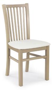 Drewniane krzesło klasyczne do jadalni Białe siedzisko BAWORS