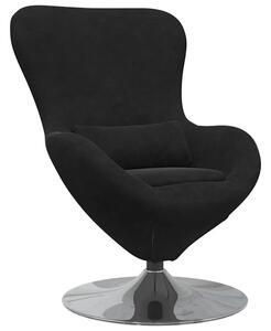 Fotel jajo czarny 63 x 73 x 90 cm aksamit
