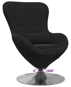 Fotel jajo czarny 63 x 73 x 90 cm aksamit