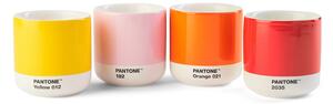 Zestaw 4 Termicznych Kubków PANTONE CORTADO thermo cup YELLOW-RED-ORANGE-L.PINK