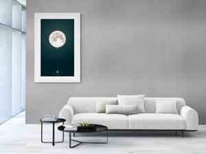 Plakat z passepartout uroczy księżyc