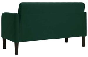 Sofa dwuosobowa ciemnozielona 109 cm aksamit