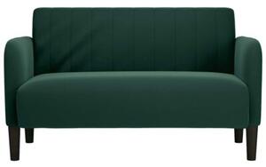 Sofa dwuosobowa ciemnozielona 109 cm aksamit