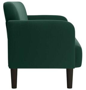 Sofa dwuosobowa ciemnozielona 109 cm aksamit