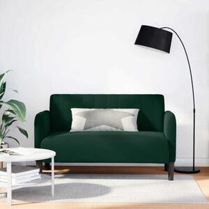 Sofa dwuosobowa ciemnozielona 109 cm aksamit