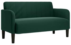 Sofa dwuosobowa ciemnozielona 109 cm aksamit