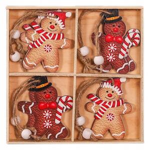 Zestaw świątecznych ozdób drewnianych GINGERBREAD, 12 szt