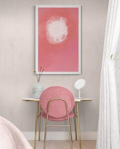 Plakat różowo-biała abstrakcja