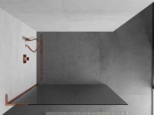 Mexen Kioto L ścianka prysznicowa Walk-in 70 x 200 cm, prążki, różowe złoto - 800-070-103-60-09