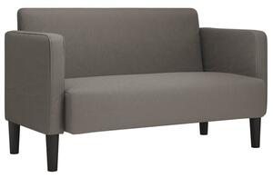 Sofa dwuosobowa jasnoszara 109 cm tkanina sztruksowa