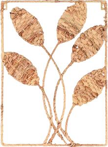 Pleciona dekoracja ścienna, liście, 50 x 35 cm
