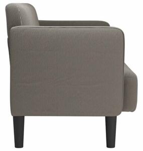 Sofa dwuosobowa jasnoszara 109 cm tkanina sztruksowa