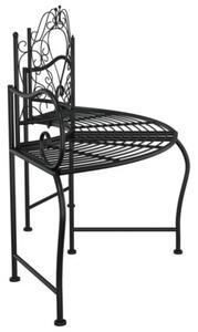Ławka pod drzewo, 150 cm, czarna, stalowa