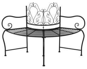 Ławka pod drzewo, 150 cm, czarna, stalowa