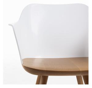 Biały fotel z nogami z drewna bukowego Kave Home Klam