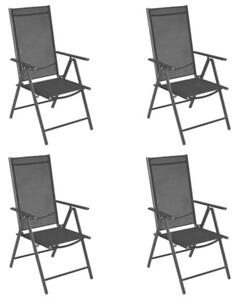Składane krzesła ogrodowe, 4 szt., aluminium/textilene, czarne