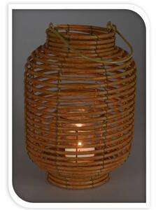 Lampion pleciony ze szklanym wkładem, 28 cm