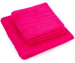 Zestaw ręczników „Classic” różowy, 2 szt. 50 x 100 cm, 1 szt. 70 x 140 cm