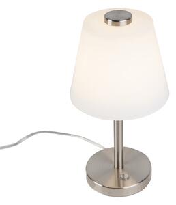 Designerska lampa stołowa stal LED 3-stopniowe ściemnianie - Regno Oswietlenie wewnetrzne