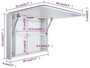 Szafka łazienkowa z lustrem i LED, 80 x 9,5 x 55 cm