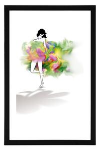Plakat passepartout dziewczyna w bajkowej sukience