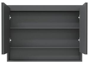 Szafka łazienkowa z lustrem, 80x15x60 cm, mdf, szara