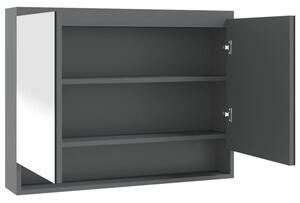 Szafka łazienkowa z lustrem, 80x15x60 cm, mdf, szara