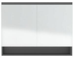 Szafka łazienkowa z lustrem, 80x15x60 cm, mdf, szara