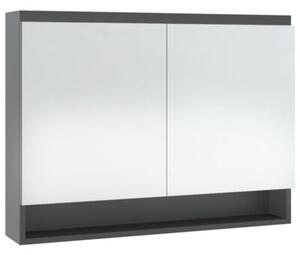 Szafka łazienkowa z lustrem, 80x15x60 cm, mdf, szara