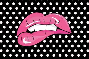 Samoprzylepna tapeta pop-artowe różowe usta