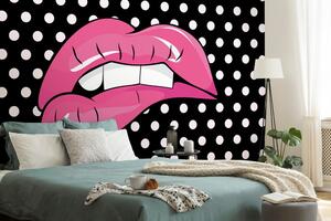 Samoprzylepna tapeta pop-artowe różowe usta