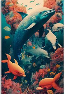 Obraz surrealistyczne delfiny