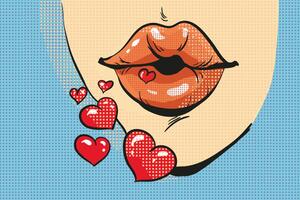 Tapeta słodki pocałunek pop-art