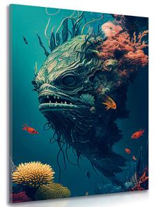 Obraz surrealistyczny potwór morski