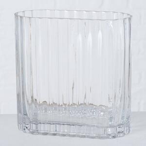 Wazon szklany TULIPA, podłużny, przeźroczyste szkło, 2 sztuki