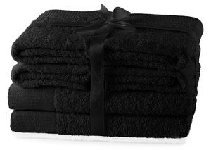 AmeliaHome - Ręcznik kąpielowy Bawełniany Gładki Czarny AMARI-2*70x140+ 4*50x100