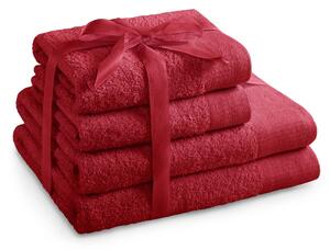 AmeliaHome - Ręcznik kąpielowy Bawełniany Gładki Ciemnoczerwony AMARI-30x50 cm