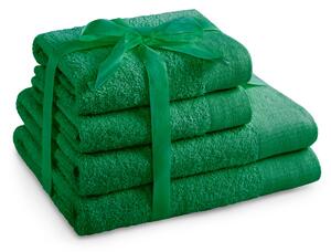 AmeliaHome - Ręcznik kąpielowy Bawełniany Gładki Zielony AMARI-2*70x140+ 2*50x100