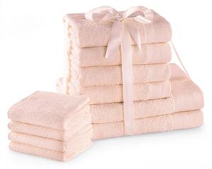 AmeliaHome - Ręcznik kąpielowy Bawełniany Gładki Pudrowy Róż AMARI-30x50 cm