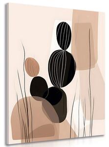 Obraz abstrakcyjne botaniczne kształty kaktusa