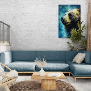 Obraz niebiesko-złoty niedźwiedź